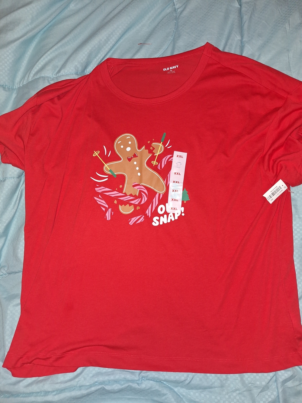 NWT Old Navy Red Holiday Womens XXL  Gingerbread Graphic Tee